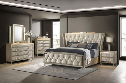 Lorient 5-piece California King Bedroom Set Ivory and Camel - 222661KW-S5