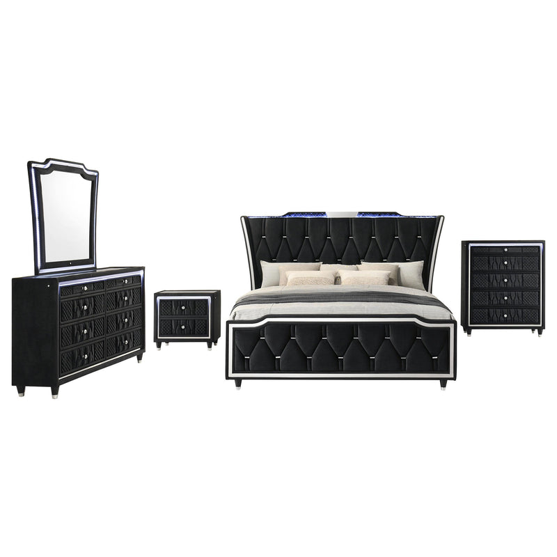 Lorient 5-piece Queen Bedroom Set Black - 223161Q-S5