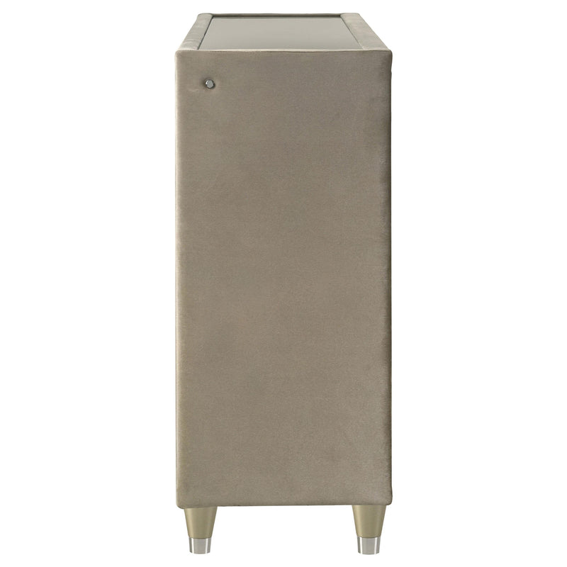 Lorient 8-drawer LED Bedroom Dresser Cabinet Ivory and Camel - 222663