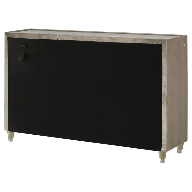 Lorient 8-drawer LED Bedroom Dresser Cabinet Ivory and Camel - 222663