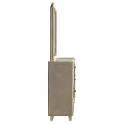 Lorient 8-drawer LED Flame Box Dresser and Mirror Ivory Camel - 222663FBM