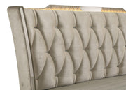 Lorient Eastern King LED Upholstered Bed Ivory and Camel - 222661KE