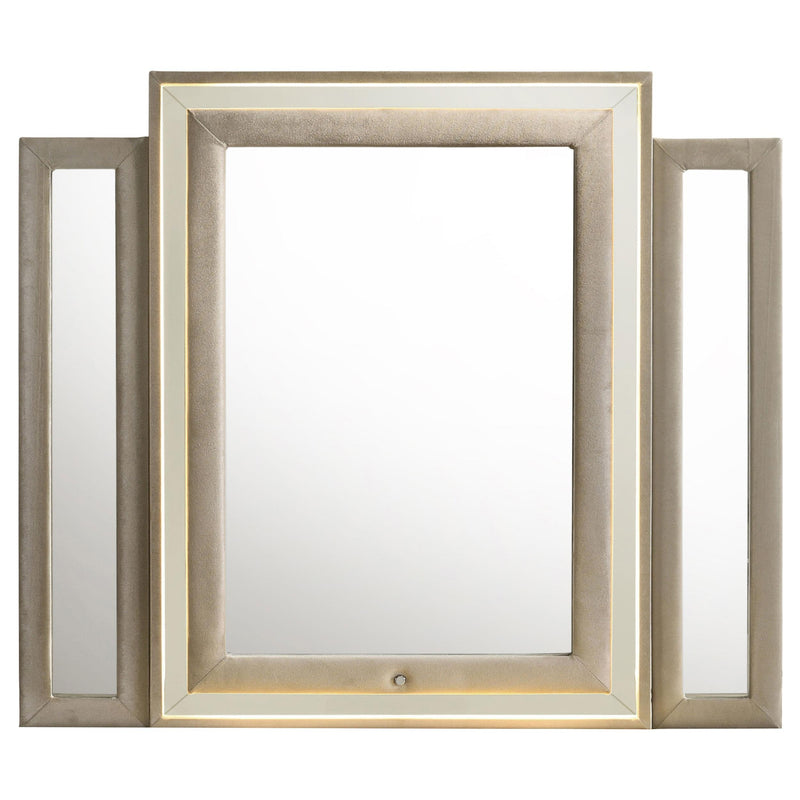 Lorient LED Dresser Mirror Ivory and Camel - 222664
