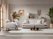 Loris 3-pieces (Sofa & Loveseat & Chair) Livingroom Set - Brown in Cream - 200-ST-LORI-SOFT03-321