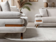 Loris 3-pieces (Sofa & Loveseat & Chair) Livingroom Set - Brown in Cream - 200-ST-LORI-SOFT03-321