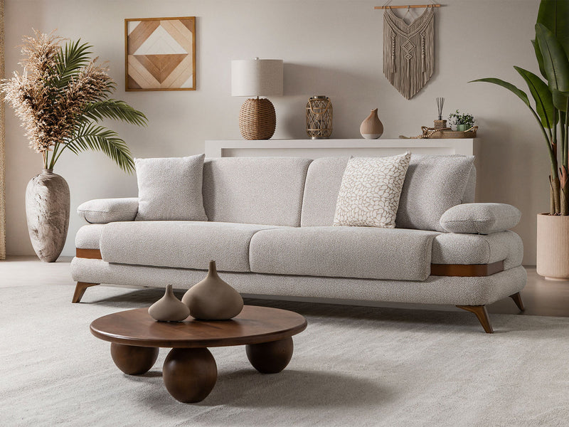 Loris 3-pieces (Sofa & Loveseat & Chair) Livingroom Set - Cream in Cream - 200-ST-LORI-ISTANBUL01-321