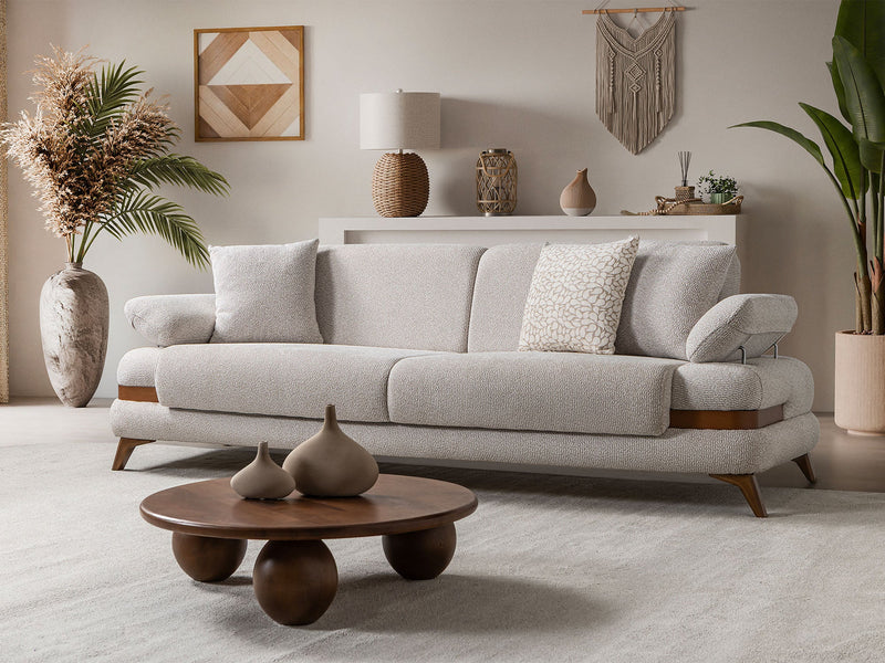 Loris 3-pieces (Sofa & Loveseat & Chair) Livingroom Set - Cream in Cream - 200-ST-LORI-ISTANBUL01-321