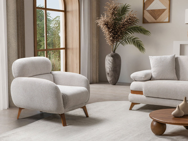 Loris 3-pieces (Sofa & Loveseat & Chair) Livingroom Set - Cream in Cream - 200-ST-LORI-ISTANBUL01-321