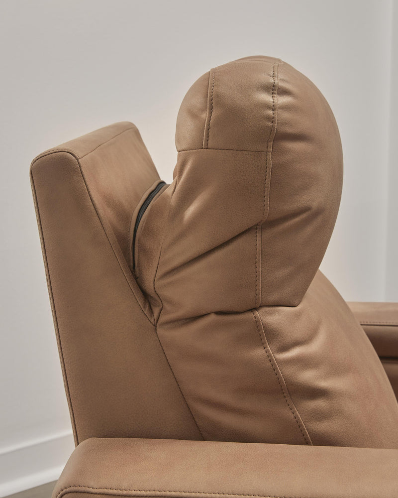 Lorrenton Caramel Power Glider Recliner with Audio System - PC9022042A