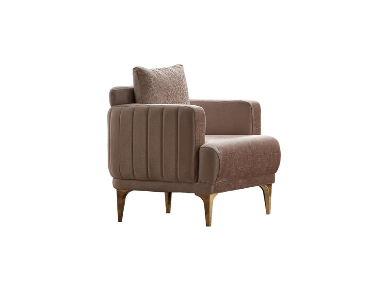 Lotus 3-pieces (Sofa & Loveseat & Chair) Livingroom Set Cream in Cream - 101-LOT-13553-321
