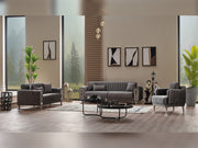 Lotus 3-pieces (Sofa & Loveseat & Chair) Livingroom Set Grey in Grey - 101-LOT-14245-321