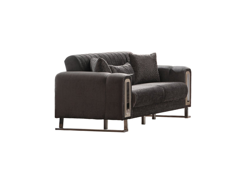 Lotus 3-pieces (Sofa & Loveseat & Chair) Livingroom Set Grey in Grey - 101-LOT-14245-321