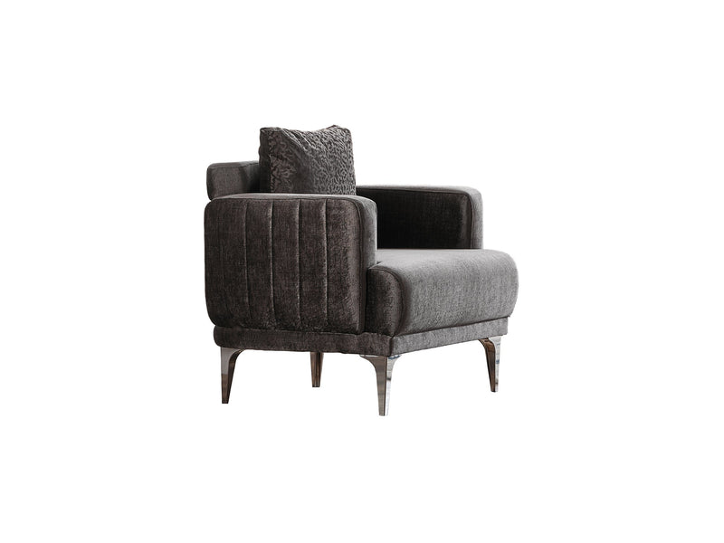 Lotus 3-pieces (Sofa & Loveseat & Chair) Livingroom Set Grey in Grey - 101-LOT-14245-321