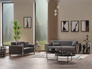 Lotus 3-pieces (Sofa & Loveseat & Chair) Livingroom Set Grey in Grey - 101-LOT-14245-321