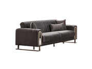 Lotus 3-pieces (Sofa & Loveseat & Chair) Livingroom Set Grey in Grey - 101-LOT-14245-321
