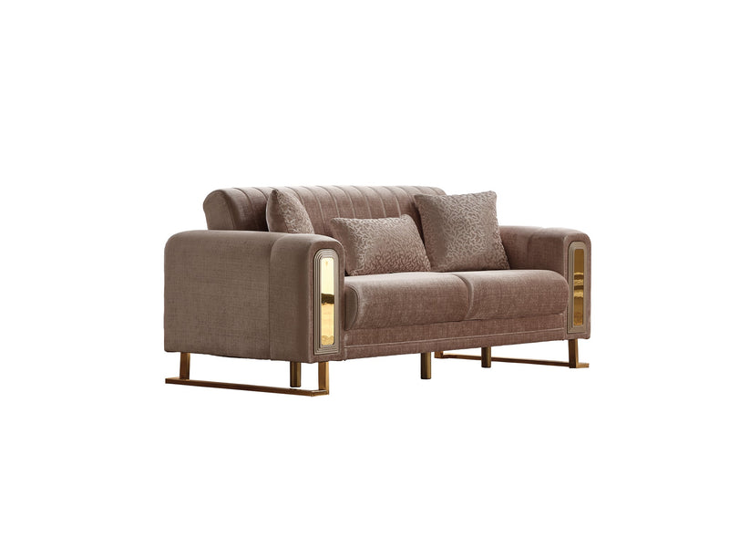 Lotus 4-pieces (2 Sofa & 2 Chair) Livingroom Set Cream in Cream - 101-LOT-13553-3311