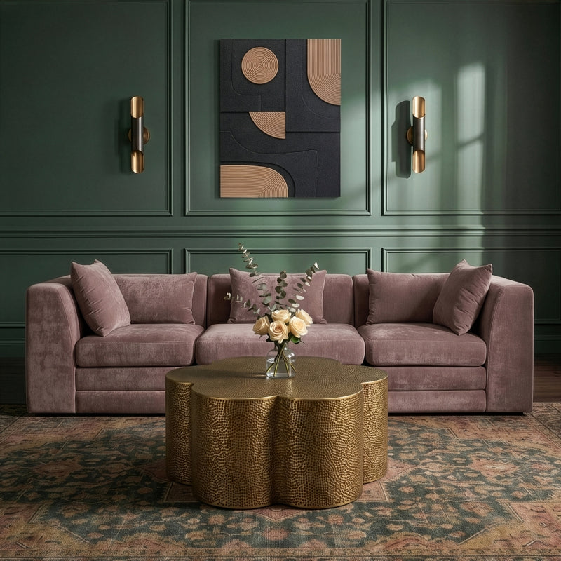 Lotus Iron Coffee Table in Brass - 22010Brass-CT