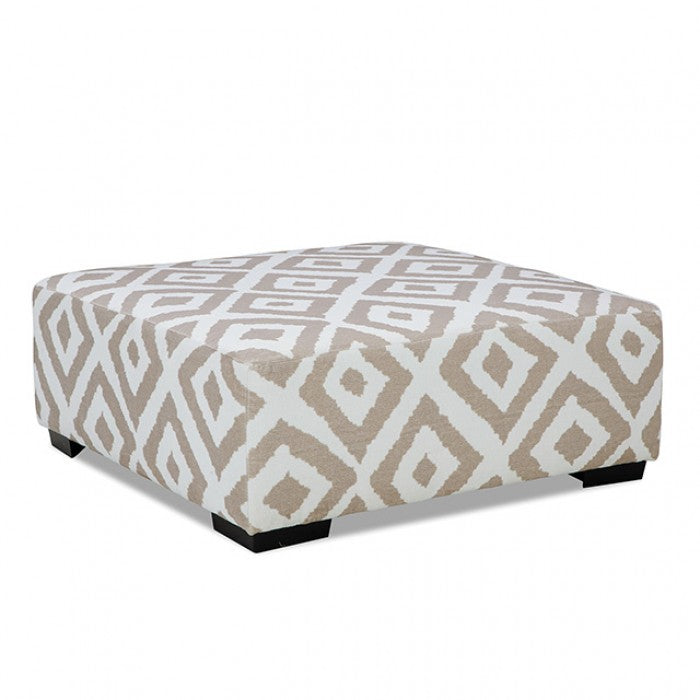 Loughlin Light Brown/Ivory Ottoman - SM5193-OT