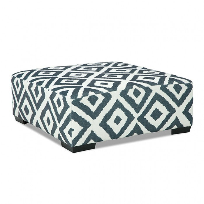 Loughton Gun Metal/Ivory Ottoman - SM5195-OT