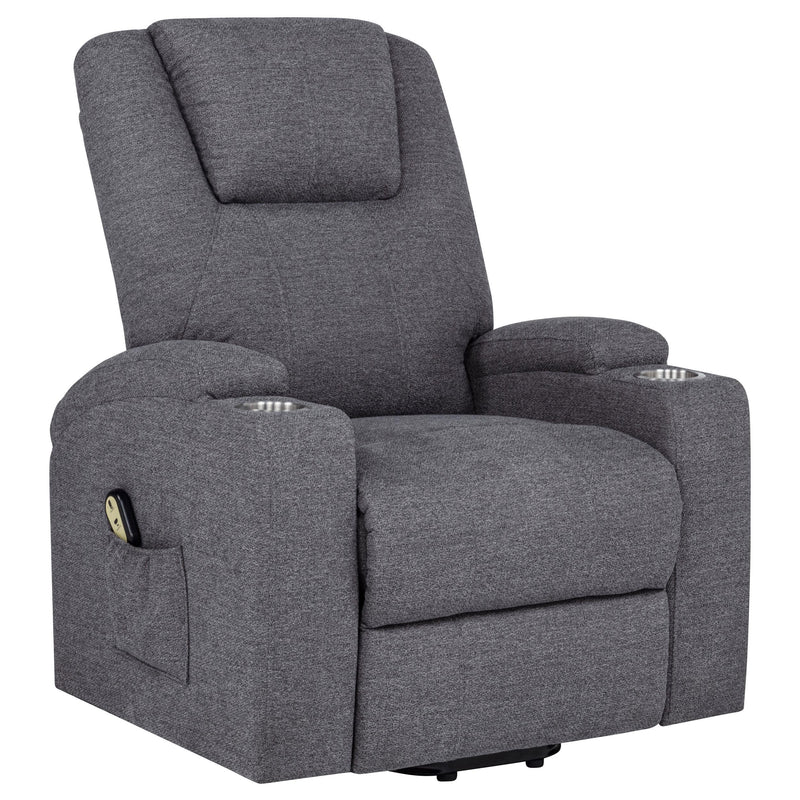 Louie Chenille Upholstered Power Lift Massage Chair Grey - 610453P