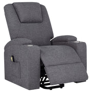Louie Chenille Upholstered Power Lift Massage Chair Grey - 610453P