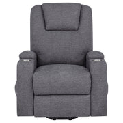 Louie Chenille Upholstered Power Lift Massage Chair Grey - 610453P