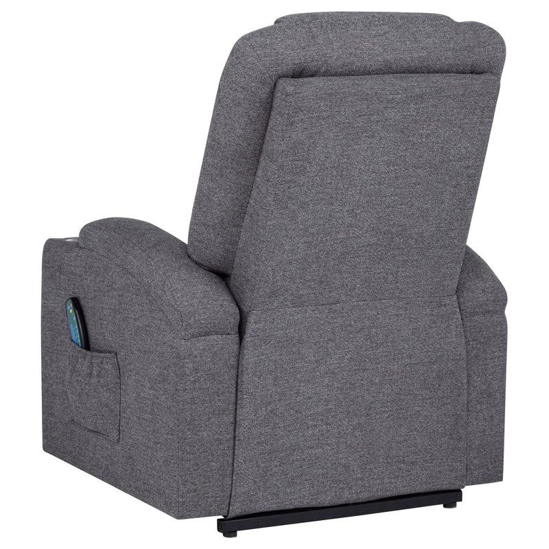 Louie Chenille Upholstered Power Lift Massage Chair Grey - 610453P