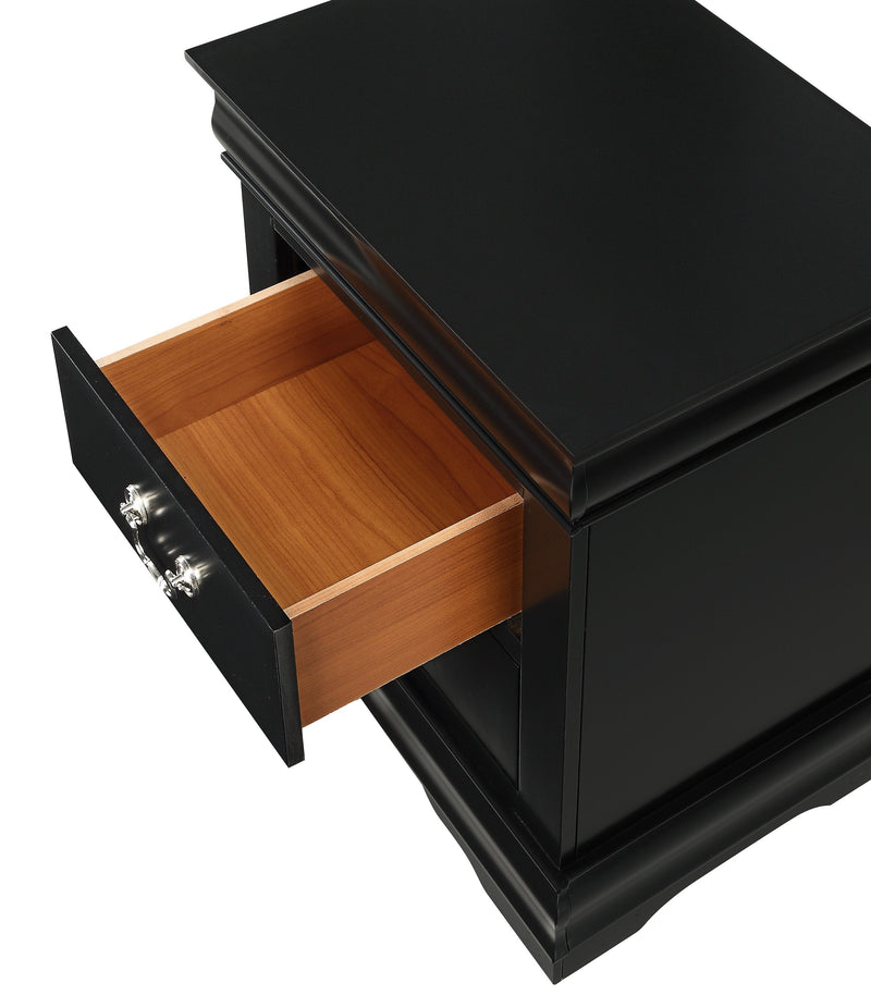 Louis Philip Black Nightstand - Gate FurnitureNightstand