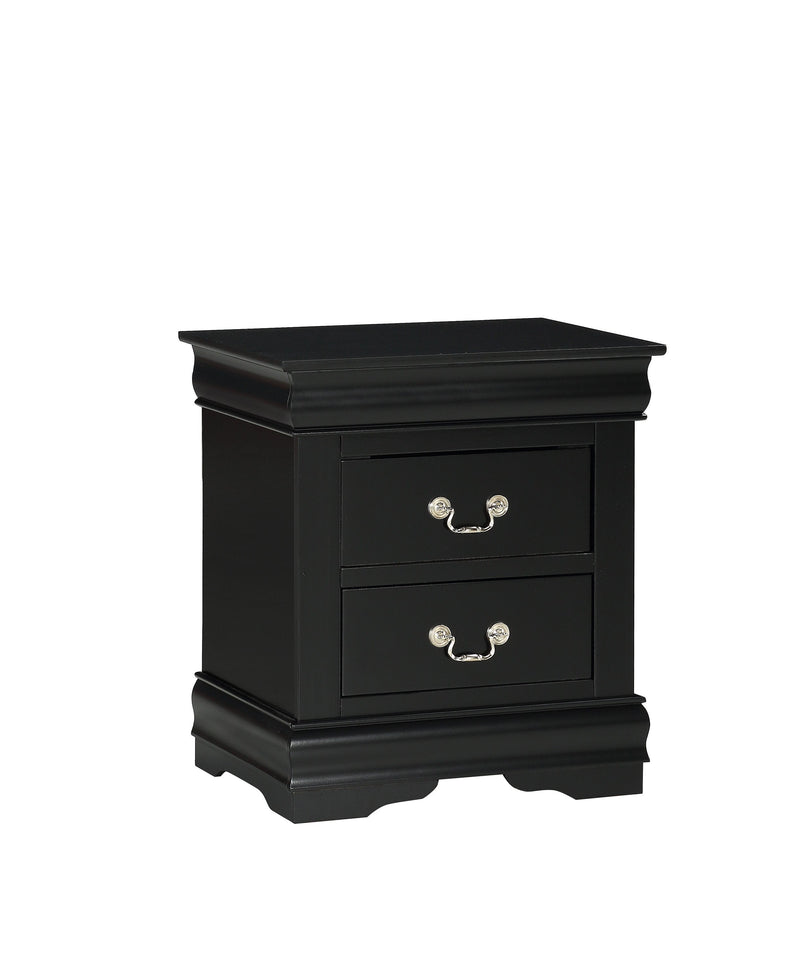 Louis Philip Black Nightstand - Gate FurnitureNightstand