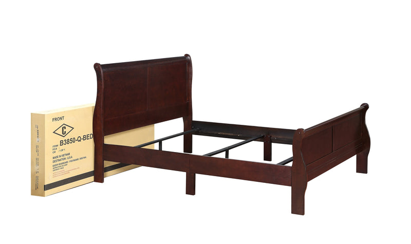  Louis Philip Cherry Sleigh Bedroom Set - Gate FurnitureBedroom Set
