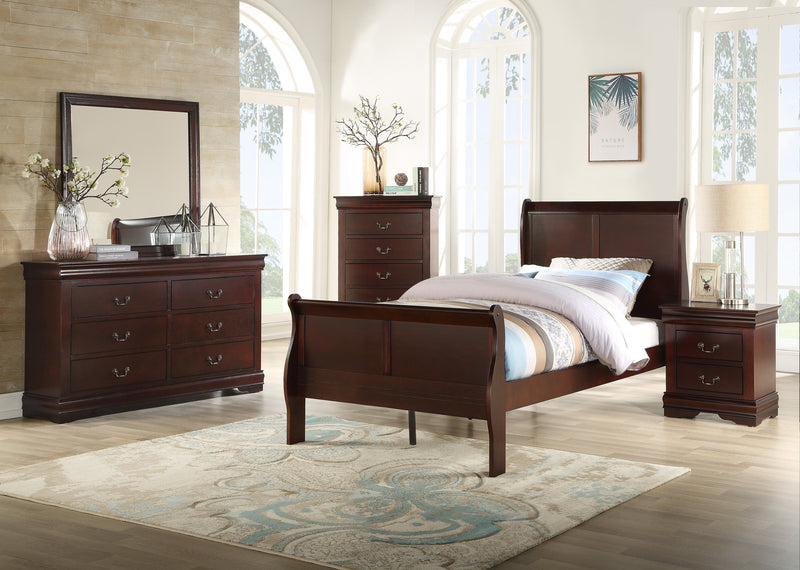  Louis Philip Cherry Youth Sleigh Bedroom Set - Gate FurnitureYouth Bedroom Set
