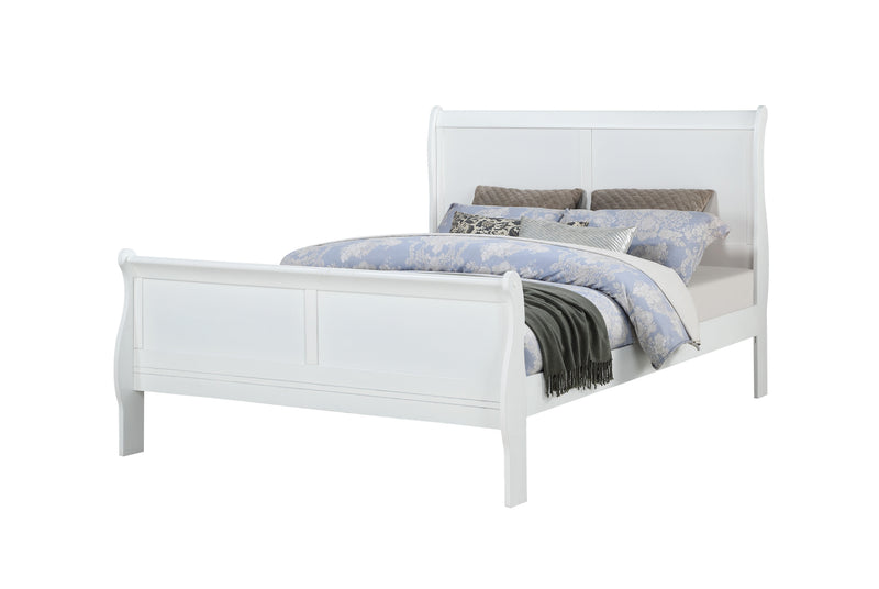Louis Philip White King Sleigh Bed - Gate FurnitureKing Bed