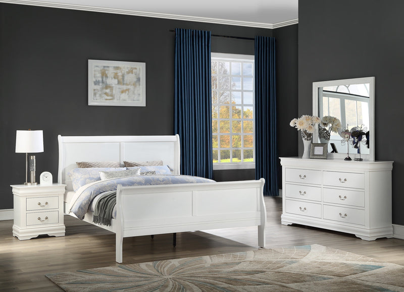 Louis Philip White Sleigh Bedroom Set - Gate FurnitureBedroom Set