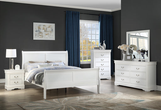 Louis Philip White Sleigh Bedroom Set - Gate FurnitureBedroom Set