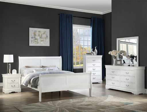 Louis Philip White Twin Sleigh HB/FB - B3650-T-HBFB