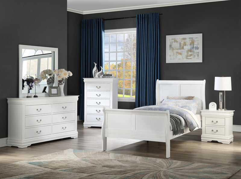 Louis Philip White Youth Sleigh Bedroom Set - Gate FurnitureYouth Bedroom Set