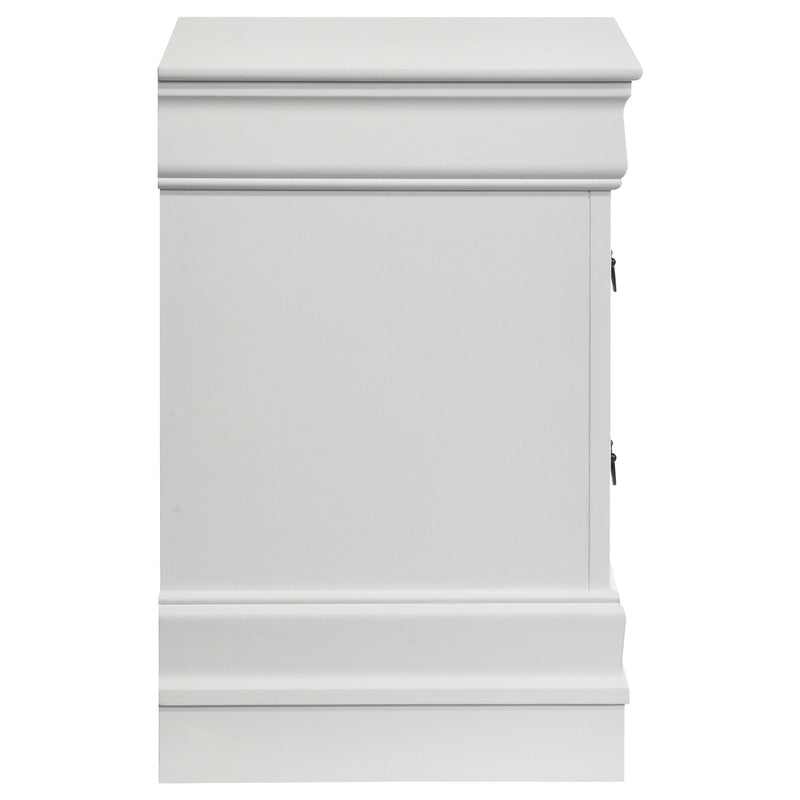 Louis Philippe 2-drawer Nightstand Bedside Table White - 202442