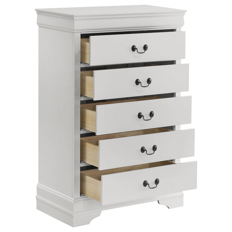 Louis Philippe 5-drawer Bedroom Chest White - 202445