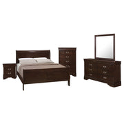 Louis Philippe 5-piece Full Bedroom Set Cappuccino - 202411F-S5