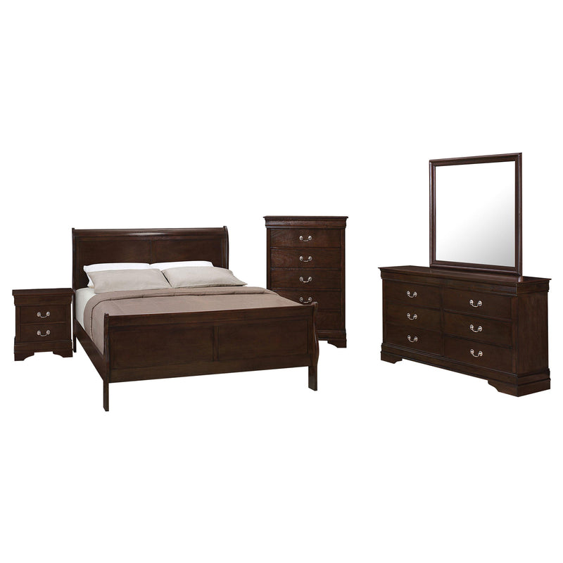 Louis Philippe 5-piece Full Bedroom Set Cappuccino - 202411F-S5