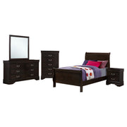 Louis Philippe 5-piece Twin Bedroom Set Cappuccino - 202411T-S5