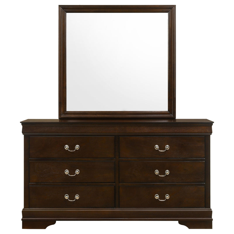 Louis Philippe 6-drawer Dresser with Mirror Cappuccino - 202413M