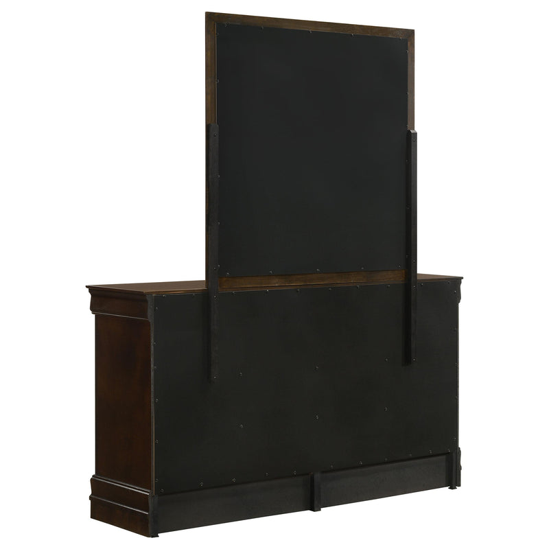 Louis Philippe 6-drawer Dresser with Mirror Cappuccino - 202413M