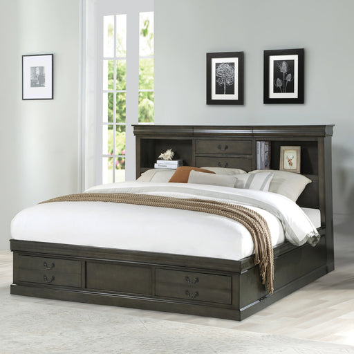 Louis Philippe III Queen Bed W/Storage - 24930Q