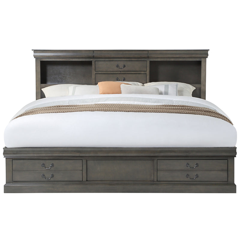 Louis Philippe III Queen Bed W/Storage - 24930Q