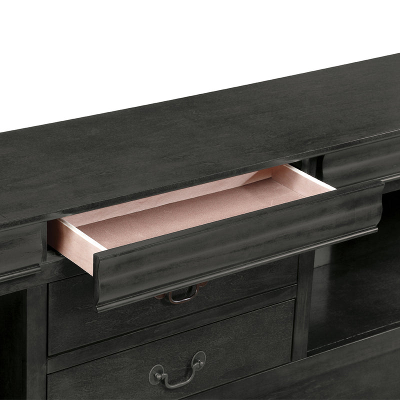 Louis Philippe III Queen Bed W/Storage - 24930Q