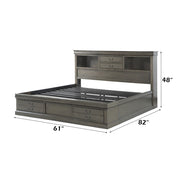 Louis Philippe III Queen Bed W/Storage - 24930Q