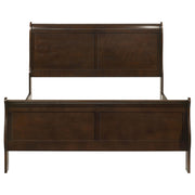 Louis Philippe Wood Queen Sleigh Bed Cappuccino - 202411Q