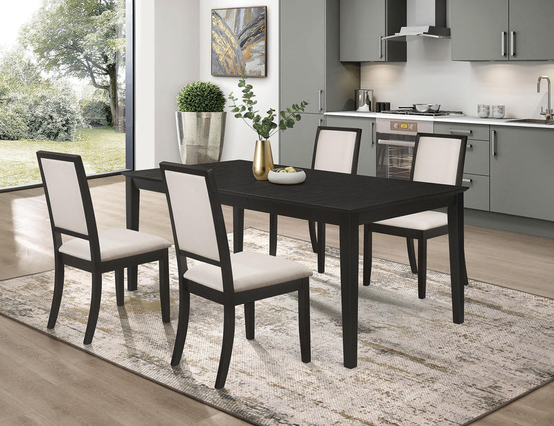 Louise 5-piece Rectangular Extension Leaf Dining Set Black - 101561-S5