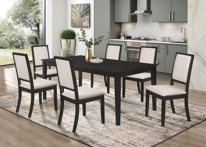 Louise 7-piece Rectangular Extension Leaf Dining Set Black - 101561-S7